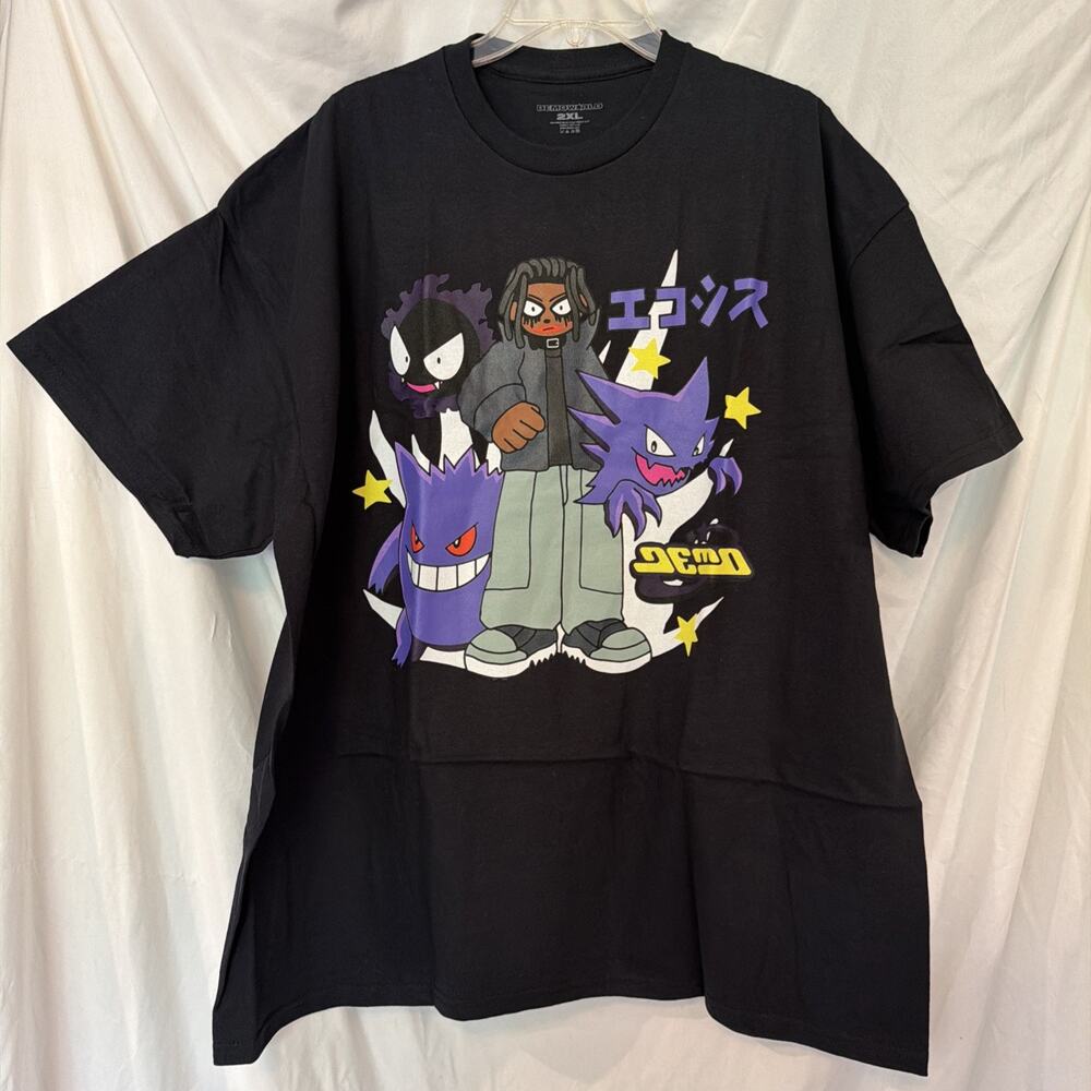 Juice World Pokémon Collab Graphic T-shirt Men’s 2XL Black Demoworld Soft NEW